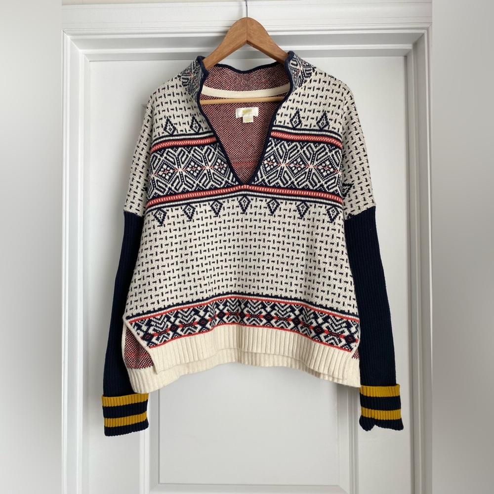 Anthropologie Maeve Mock Neck Fairisle Sweater (Size XL) - Picture 5 of 6
